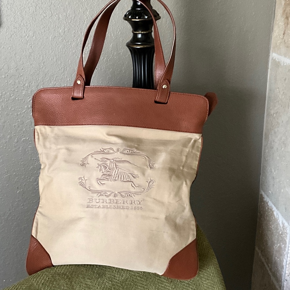 Burberry Beige and Brown Messenger Bag